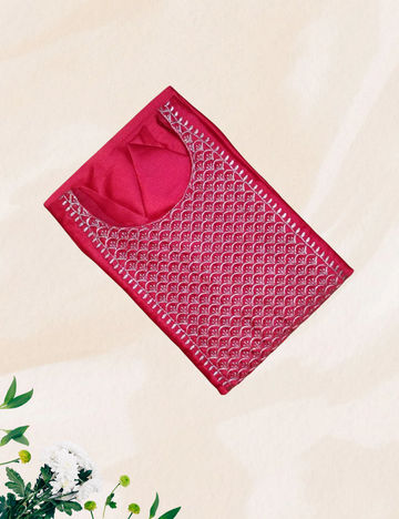 Red colour sidecut satin silk kurta