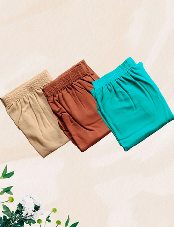 Sandal brown ramar green colour 4 way lycra legging - Combo