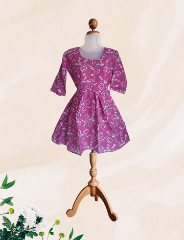 Purple colour Floral reyon crop top
