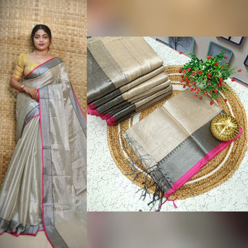 Sandal Colour Tissue Soft Silk Saree