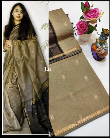 Biscut with black Colour Maheshwari Silk Cotton aree