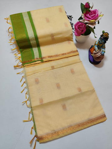 Sandal with Green Colour Maheshwari Silk Cotton Saree