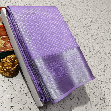 Lavender with Silver Colour Elite Bridal Silk Saree