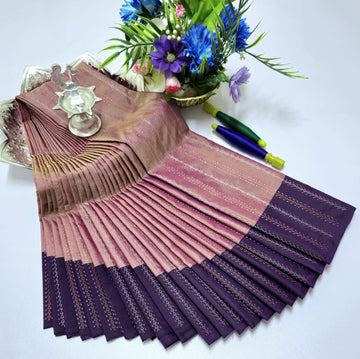 Pink with Purple Colour Premium Arani Soft Silk Saree