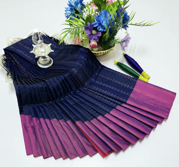 Blue with Purple Colour Premium Arani Soft Silk Saree