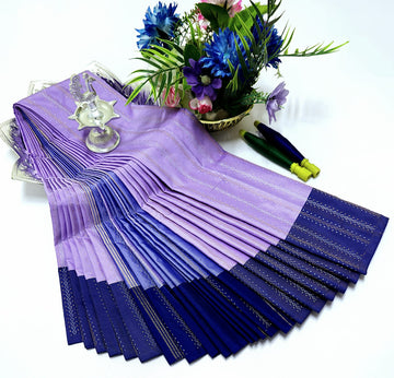Lavender with Blue Colour Premium Arani Soft Silk Saree