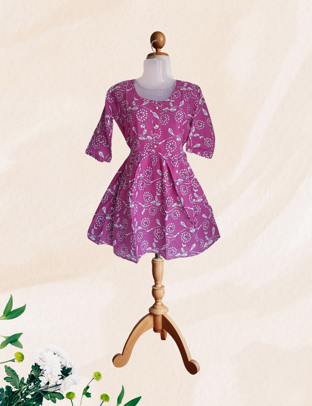 Purple colour Floral reyon crop top