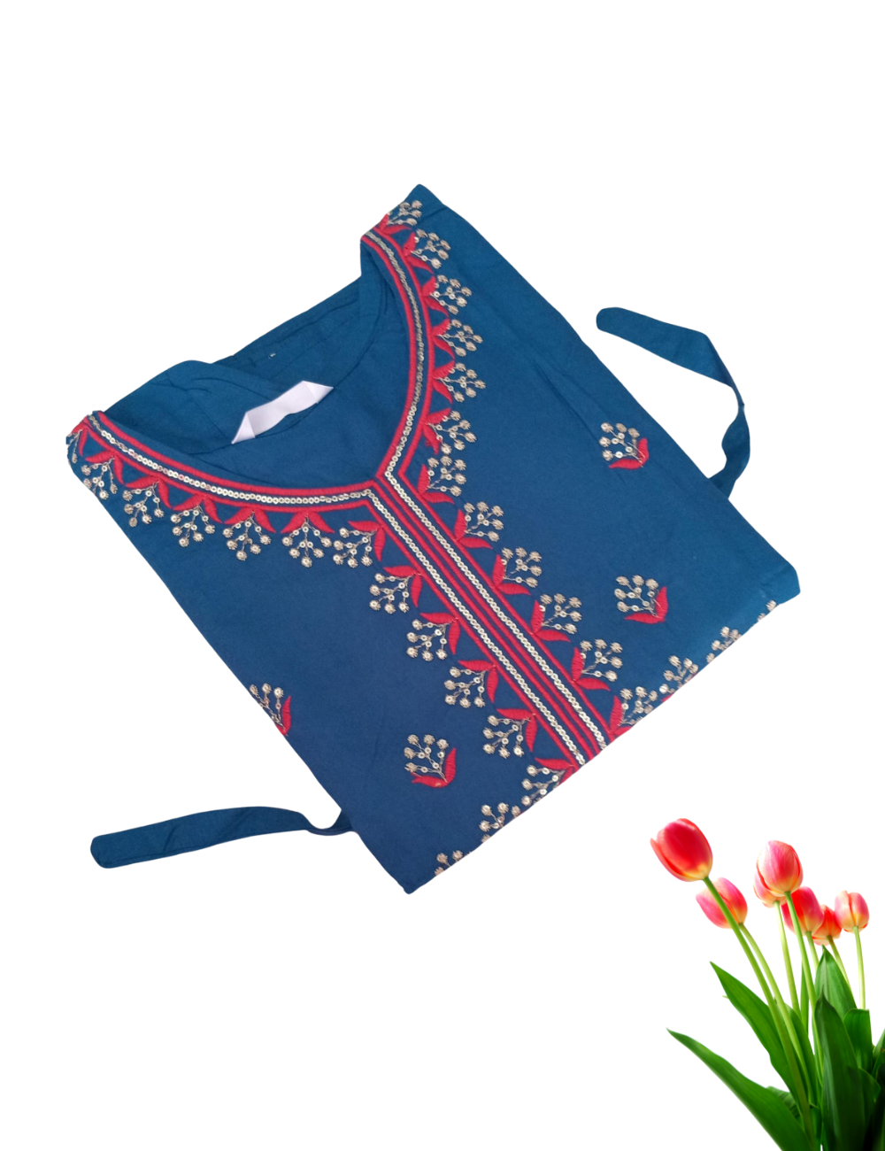 Ramar blue reyon long umbrella kurthi