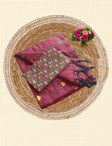 Kadhi Cotton with kalamkari Blouse - Meron