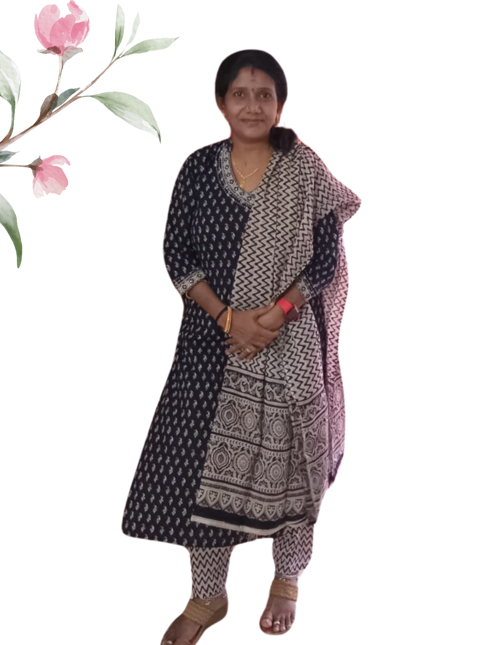 Black colour 3 pcs jaipur cotton kurta set - Coller neck
