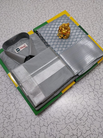 Ash Colour Premium Silk Couple Combo Set
